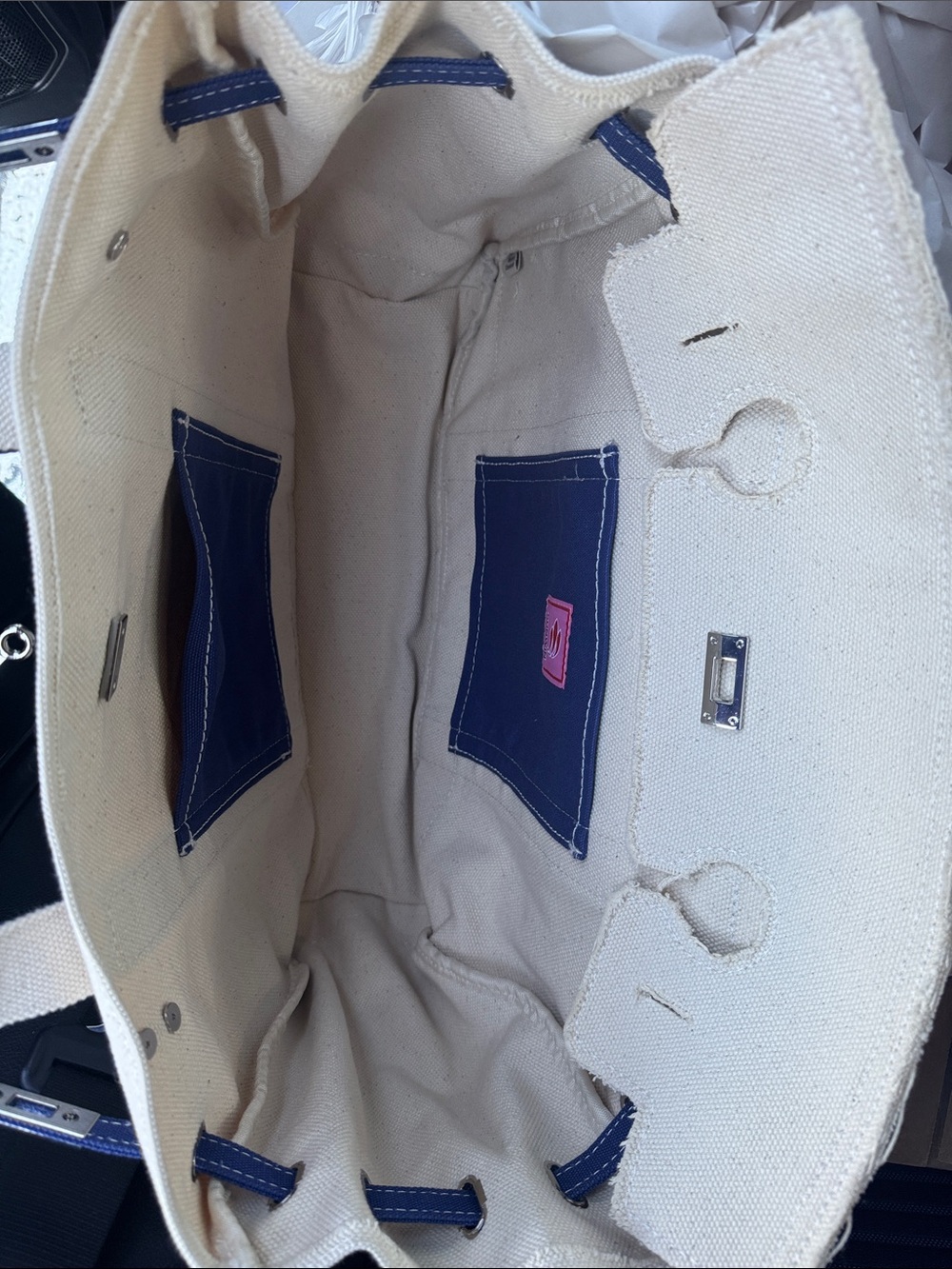 Sunwin boatkin Canvas Tote Bag with Navy Trim - Picture 4 of 4